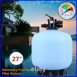 27 Swimming Pool Sand Filter System with 6-Way Valve Above Ground Pond