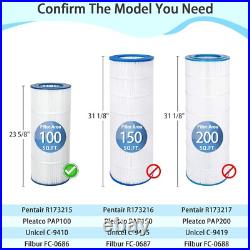 2X C-9410 Pool Filter For Pentair CC100 CCRP100 PAP100 FC-0686 FC-0696 R173215