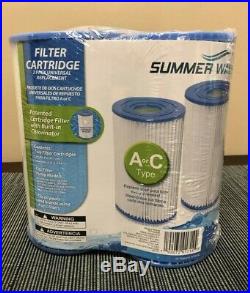 (2-Pack) Summer Waves Swimming Pool Pump Filter Cartridges, Type A/C
