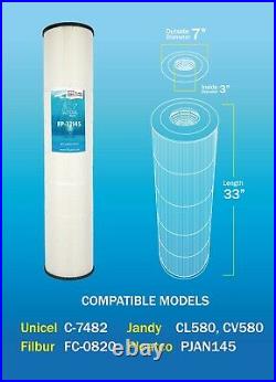 33145 -Filter Cartridge 4Pack CL580 CV580, for R0357900, Unicel C-7482, FC-0820