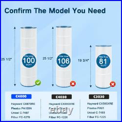 4PK C4000 Pool Filter Cartridges Fits Hayward SwimClear C4000/C4000S, PA100N 4PK C4000 Pool Filter Cartridges Fits Hayward SwimClear C4000/C4000S, PA100N