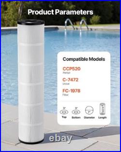 4Pack Hot Tub Spa Pool Filter Cartridge 130 Sq. Ft Compatible Pentair CCP520 4Pack Hot Tub Spa Pool Filter Cartridge 130 Sq. Ft Compatible Pentair CCP520