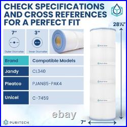 4Pk Pool Filter Cartridge Replacement for Jandy CL340, PJAN85 C-7468, FC-0810