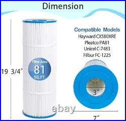 4X PA81 Pool Filter For Hayward C580E C3030, C-3025, CX580XRE, Unicel C-7483 US