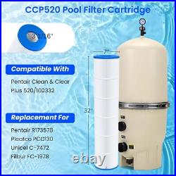 4-PACK PCC130 For Pentair CCP520, R173578, 178585, C-7472 Pool Filter Cartridge