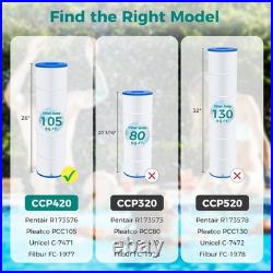 4-Pack PCC105/CCP420 Pool Filter Cartridge Fits Pentair Clean Clear Plus C-7471