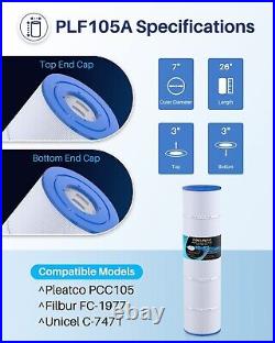 4 Pack POOLPURE PLFPCC130 Pool Filter Cartridge Replaces Pentair CCP520 Unicel