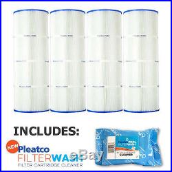 4 Pack Pleatco PA81-PAK4 Filter Cartridge Hayward C3025 with 1x Filter Wash