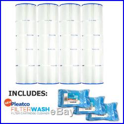 4 Pack Pleatco PCC105 Filter Cartridge Pentair Clean & Clear with 3x Filter Washes
