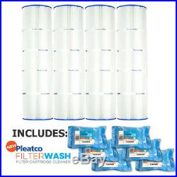 4 Pack Pleatco PCC105 Filter Cartridge Pentair Clean & Clear with 6x Filter Washes