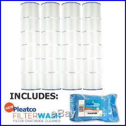 4 Pack Pleatco PCC130 Filter Cartridge Pentair Clean & Clear with 1x Filter Wash