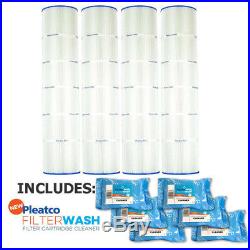 4 Pack Pleatco PCC130 Filter Cartridge Pentair Clean & Clear with 6x Filter Washes