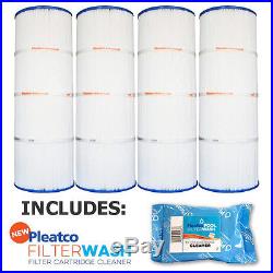 4 Pack Pleatco PCC80 Filter Cartridge Pentair Clean & Clear with 1x Filter Wash