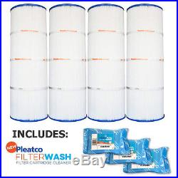 4 Pack Pleatco PCC80 Filter Cartridge Pentair Clean & Clear with 3x Filter Washes