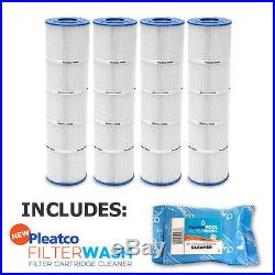 4 Pack Pleatco PJAN145-PAK4 Pool Filter Cartridge Jandy CL580 with 1x Filter Wash