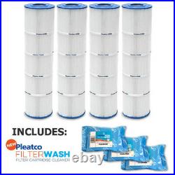 4 Pack Pleatco PJAN145-PAK4 Pool Filter Cartridge Jandy with 3x Filter Washes