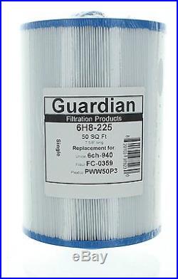 6 Guardian Pool Spa Filter Replaces Unicel 6CH-940-Filbur FC-0359-Pleatco