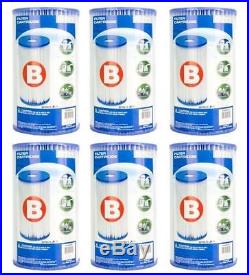 6 Pack Genuine Intex Pool Easy Set Filter Cartridge Type B 29005E 2500 2000