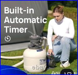 AQUASTRONG 14in Sand Filter Pump for Above 3000 GPH (14in) With Timer, Grey