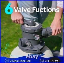 AQUASTRONG 14in Sand Filter Pump for Above 3000 GPH (14in) With Timer, Grey