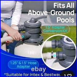 AQUASTRONG 14in Sand Filter Pump for Above 3000 GPH (14in) With Timer, Grey