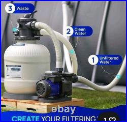 AQUASTRONG 14in Sand Filter Pump for Above 3000 GPH (14in) With Timer, Grey
