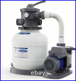 AQUASTRONG Sand Filter Pump for Above Ground 3000 GPH 12in with Timer, Grey