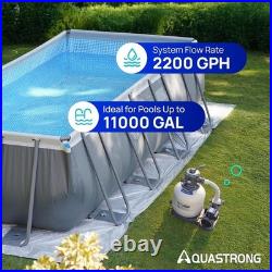 AQUASTRONG Sand Filter Pump for Above Ground 3000 GPH 12in with Timer, Grey