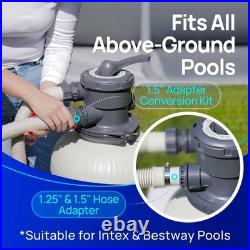 AQUASTRONG Sand Filter Pump for Above Ground 3000 GPH 12in with Timer, Grey
