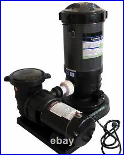 Above-Ground Swimming Pool Cartridge Filter System with 1 HP Pump
