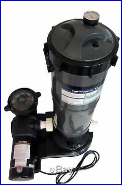 Above-Ground Swimming Pool Cartridge Filter System with 2 Speed Pump 1.5 HP
