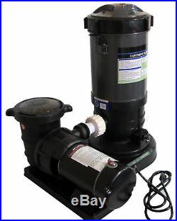 Above-Ground Swimming Pool Cartridge Filter System with 2 Speed Pump 1 HP