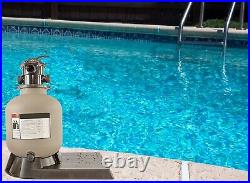 Above Ground Swimming Pool Sand Filter with Valve & Base (Choose Tank Size)