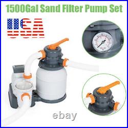 BestWay 1500 Gallon Large Above Ground Swimming Pool Sand Filter Pump US Ship