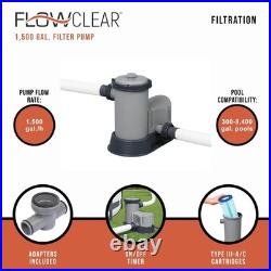 BestWay Flowclear 1500 Gallon Above Ground Swimming Pool Filter Pump 58704E