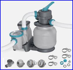 Bestway 1600 GPH Sand Filter Pump, Hoses, and Fittings for Swimming Pools