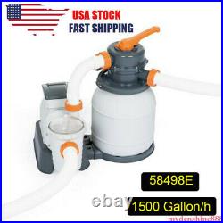 Bestway 58498E 1500 Gallon (GPH) Sand Filter Pump for Above Ground Swimming Pool