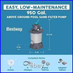 Bestway 950 GPH Above Ground Swimming Pool Sand Filter Pump