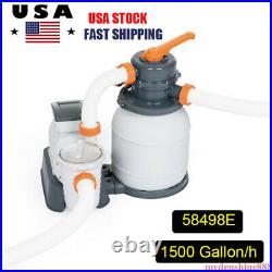 Bestway Above Ground Swimming Pool Sand Filter Pump 1500Gallon 58498E Authorized