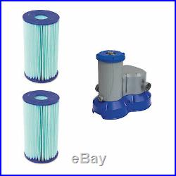 Bestway Type IV/B Pool Filter Cartridge (2 Pack) + Above Ground Pool Filter Pump