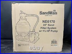Blue Wave SandMan NE6170 22 Sand Filter System with 1 1/2HP Pump New