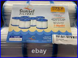 Box of 30 (5 Sets of 6) SUNSET FILTERS Type VI Spa Filter Replacement Cartridge