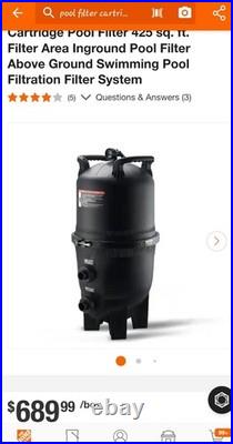 Cartridge Pool Filter 425 sq. Ft. Filter Area Inground Pool Filter Above Ground