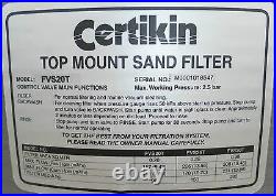Certikin Vision Top Mount 20 Sand Filter Complete With Multiport Valve