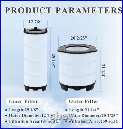 Chryseos 450 Sq. Ft Pool Filter Cartridge Replaces S8M150 Inner & Outer 1 Set