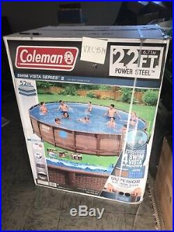 Coleman 22 x 52 Power Steel Swim Vista II Swimming Pool Set