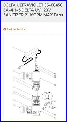 Delta UV EA-4H-5 Spa clean System Evoqua Ballast RH53-800-55U Tested Works