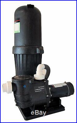 Deluxe In-Ground Swimming Pool 120SF Cartridge Filter System 2 Speed Pump 1HP