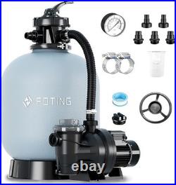 FOTING 16 Sand Filter Pump for Above Ground Pool with Timer, 1 HP 4500GPH
