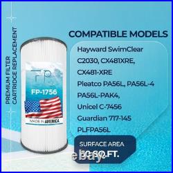 FP-1756 Filter Cartridge rep Hayward SwimClear C2030, CX481XRE, CX481-XRE, 4Pack